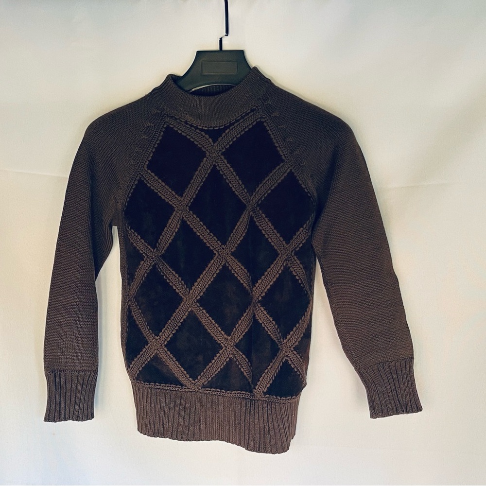 VINTAGE Genuine Suede Sweater
